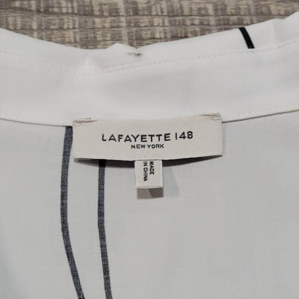 Lafayette 148 New York White Button Down Shirt - Picture 3 of 6